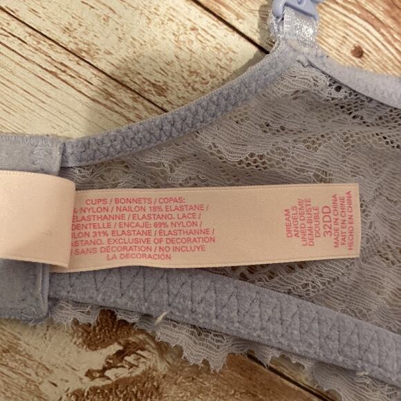 VICTORIA'S SECRET Dream Angels Light Blue Lace Bra 32DD - Picture 3 of 7